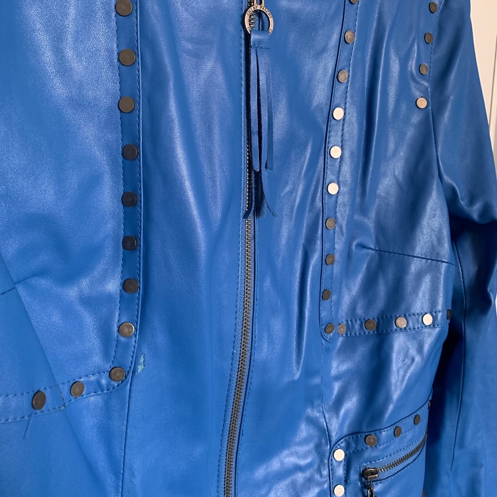 Cobalt blue embellished jacket